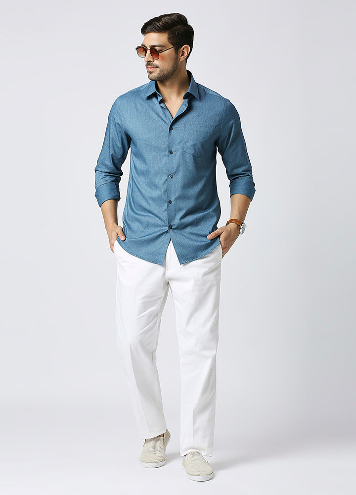 Bamboo Atlas Mel Shirt -  Denim blue