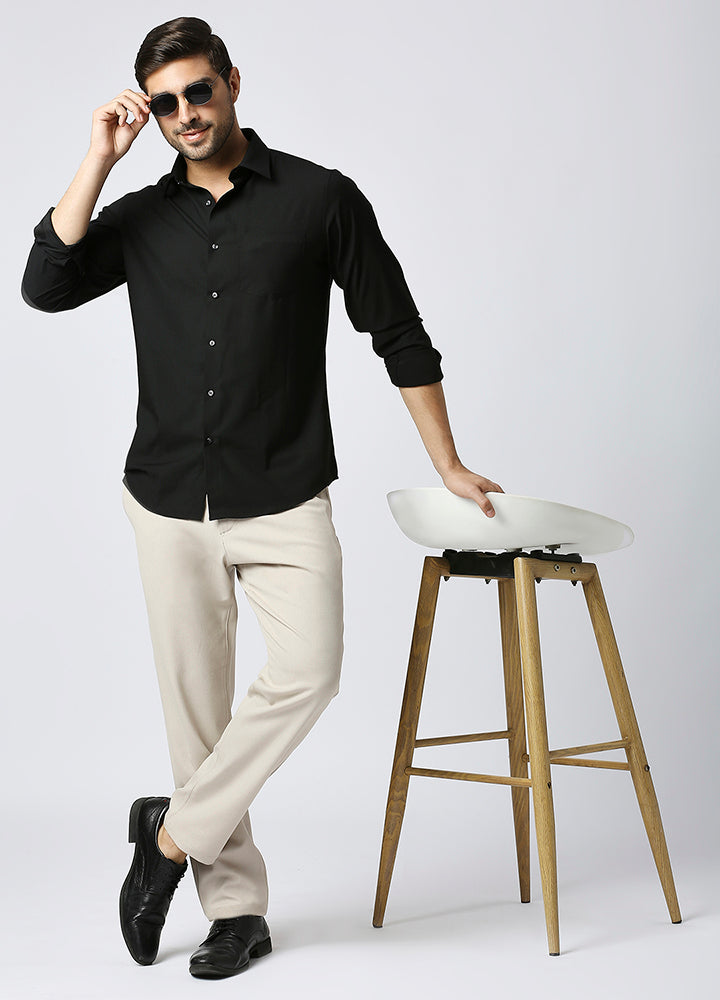 Modal Fresh Essential Shirt - Black