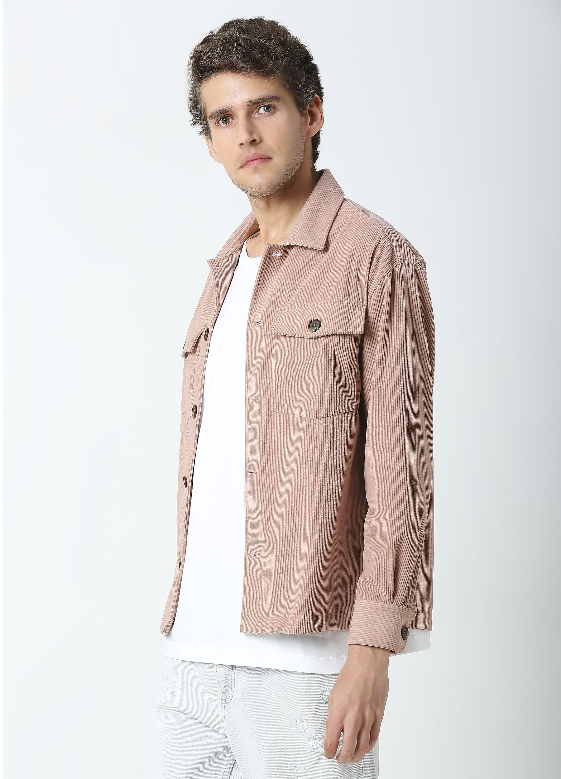 Mauve Corduroy shacket