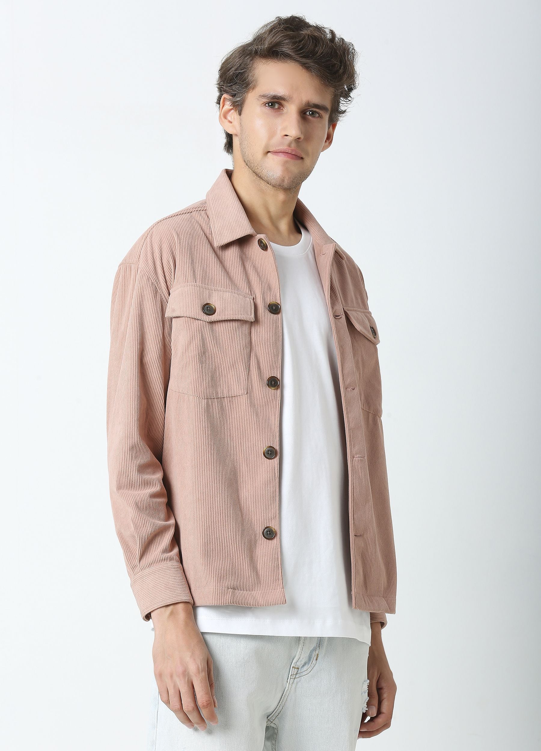 Mauve Corduroy shacket