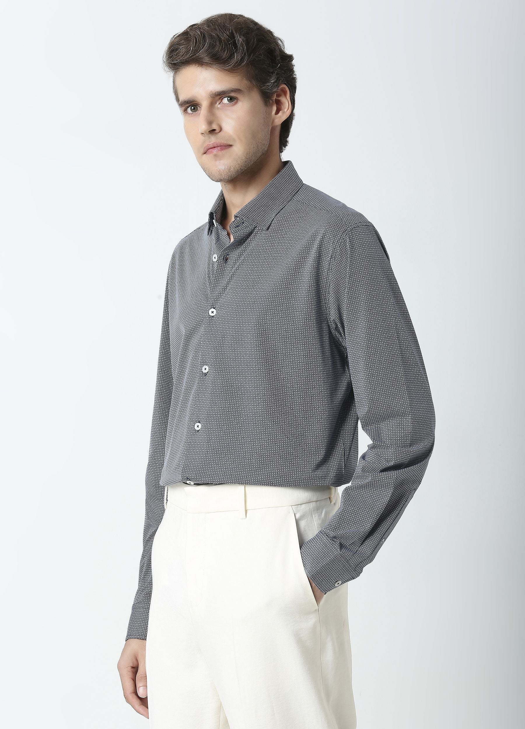 Lunar Wave Knit Shirt - Uranian Blue