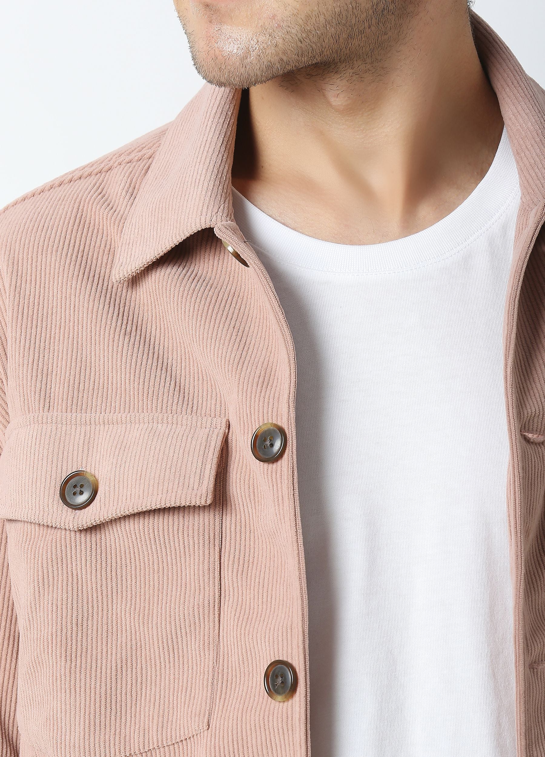 Mauve Corduroy shacket