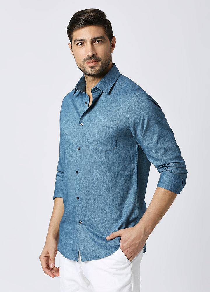 Bamboo Atlas Mel Shirt -  Denim blue