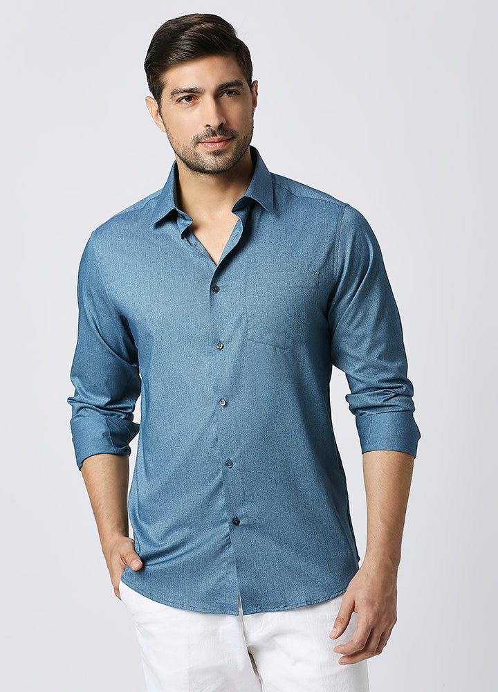 Bamboo Atlas Mel Shirt -  Denim blue