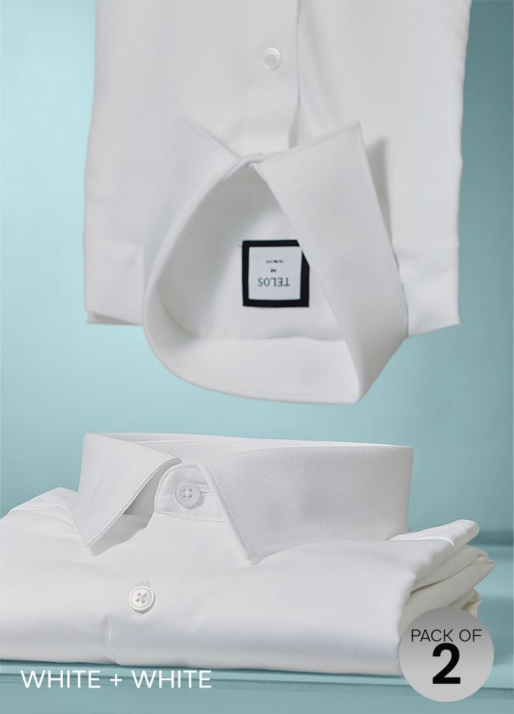 Perennial Texture Shirt Pack - White & White