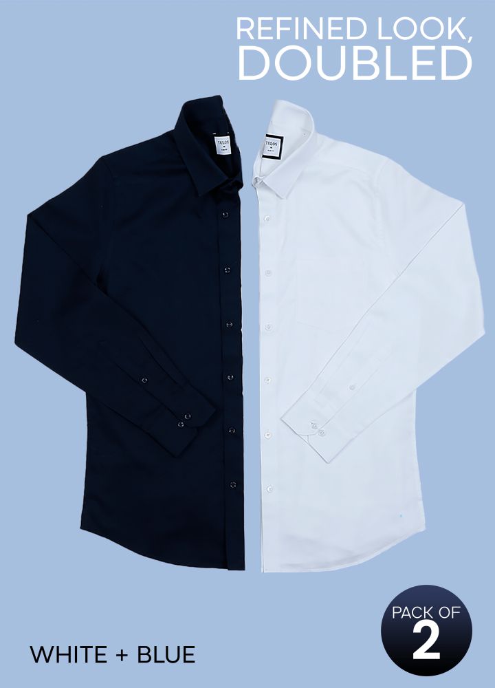 Perennial Texture Shirt Pack - Navy & White