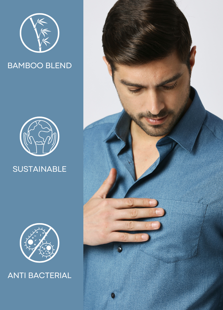 Bamboo Atlas Mel Shirt -  Denim blue