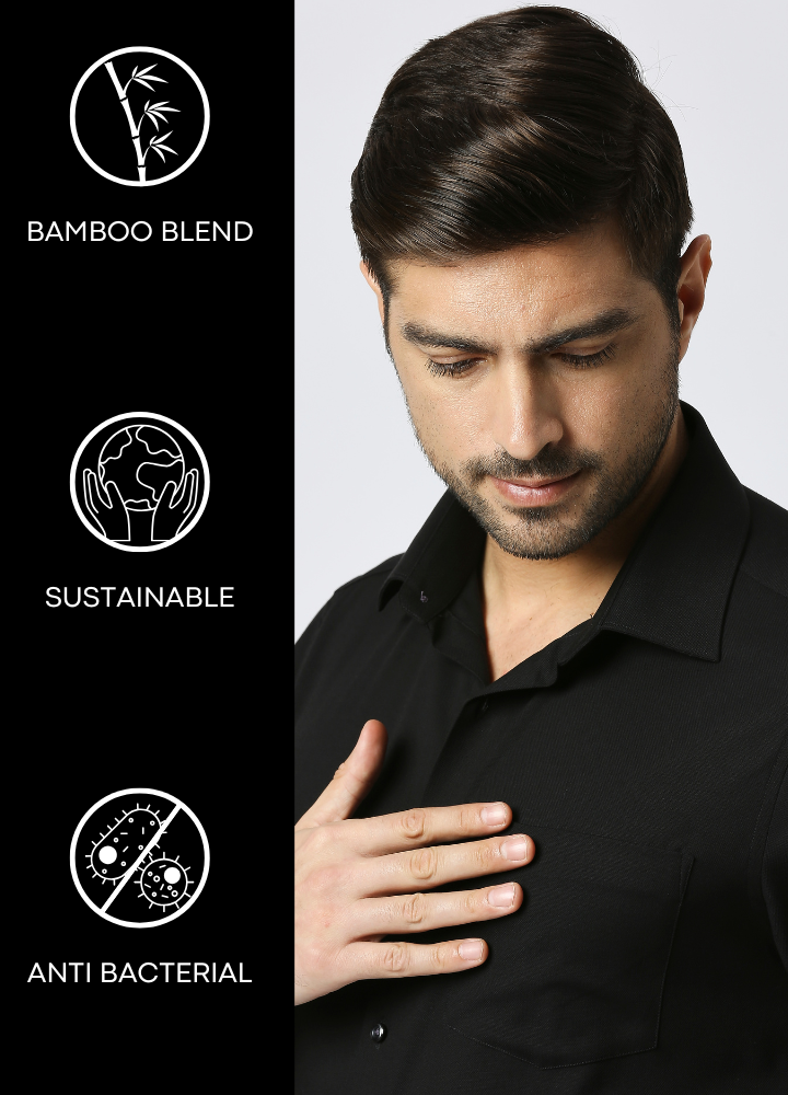 Bamboo Crest Shirt - Black