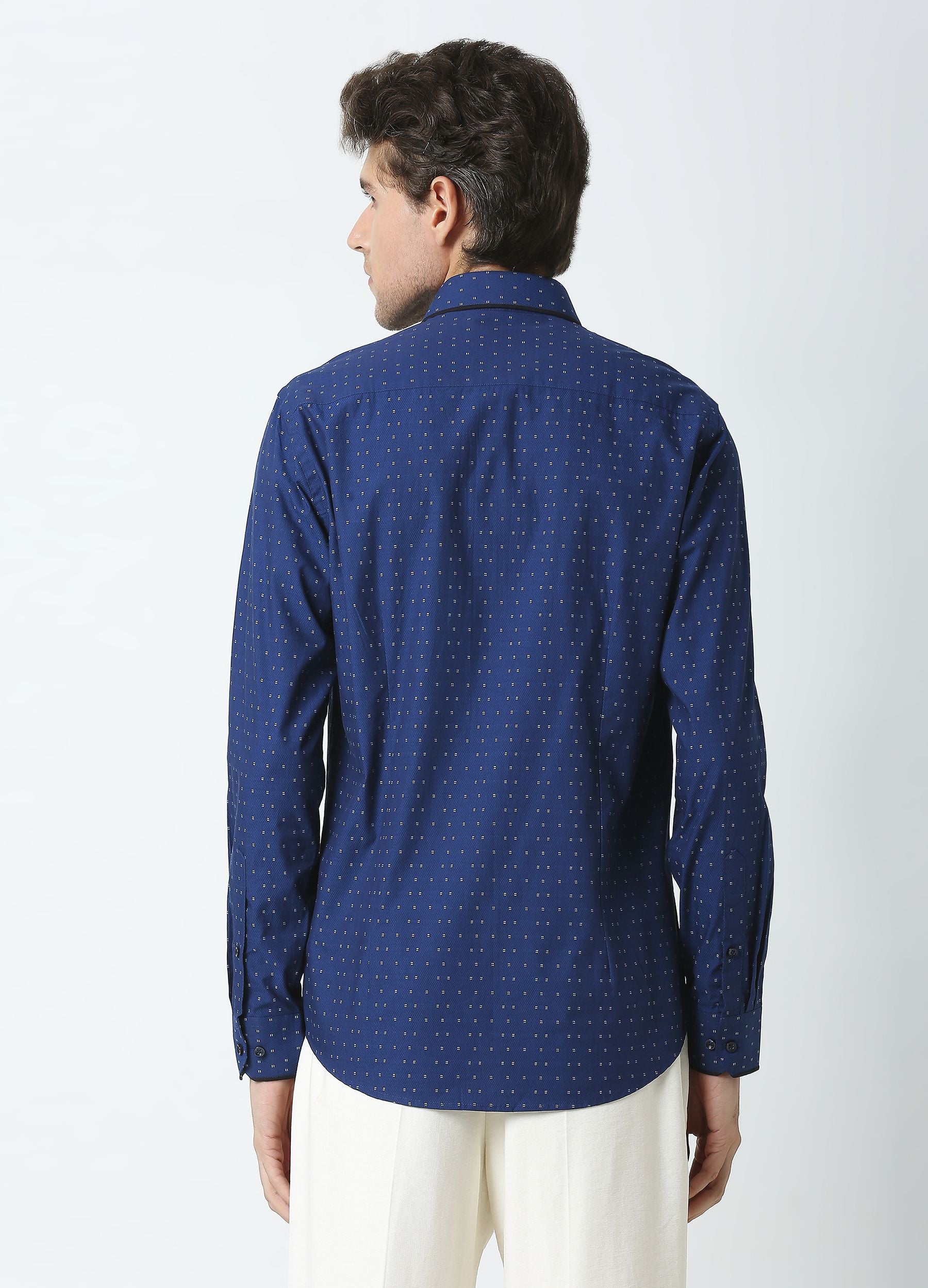 Point Collar Butta Dobby Shirt - Royal Blue