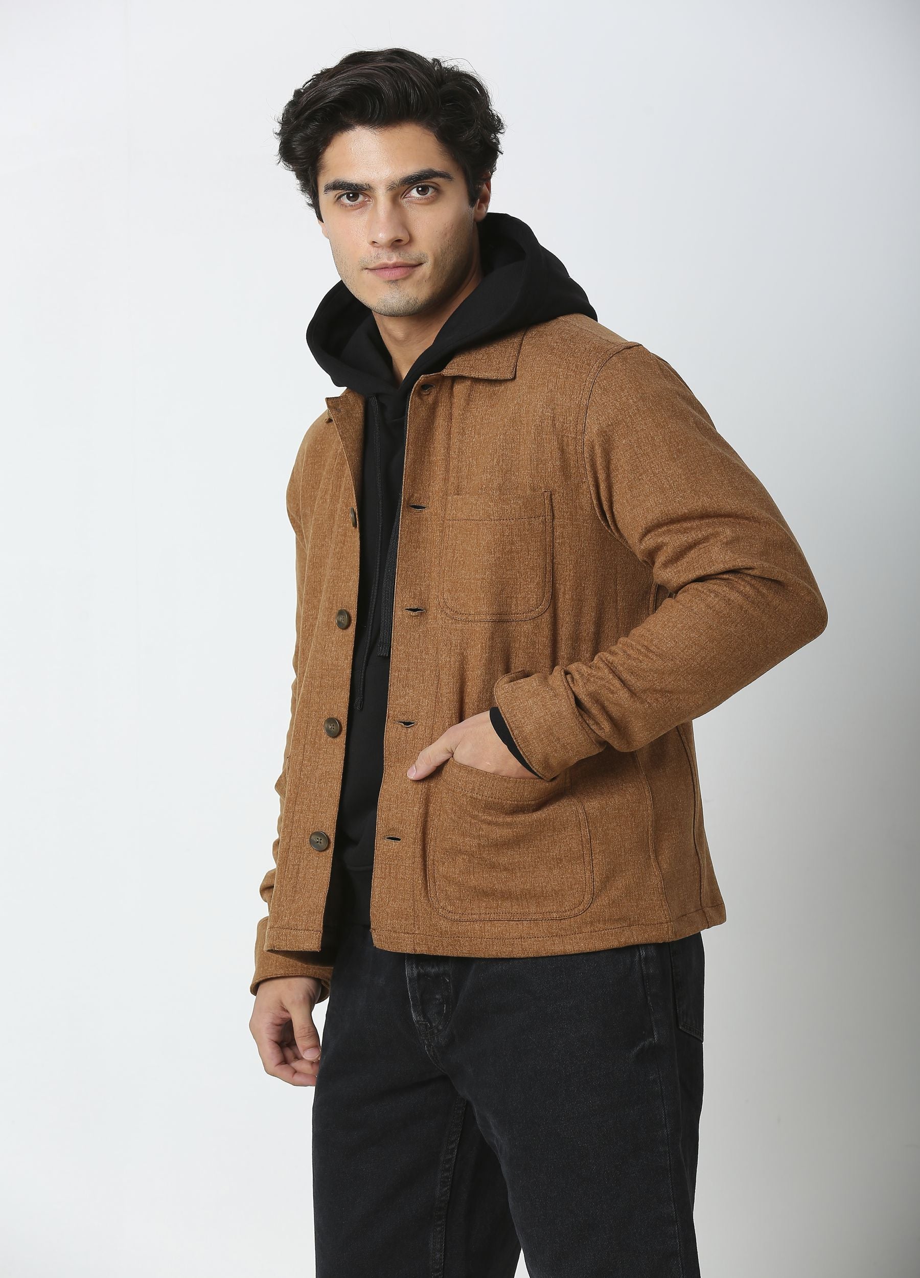 Artisan Melange Shacket - Caramel Brown