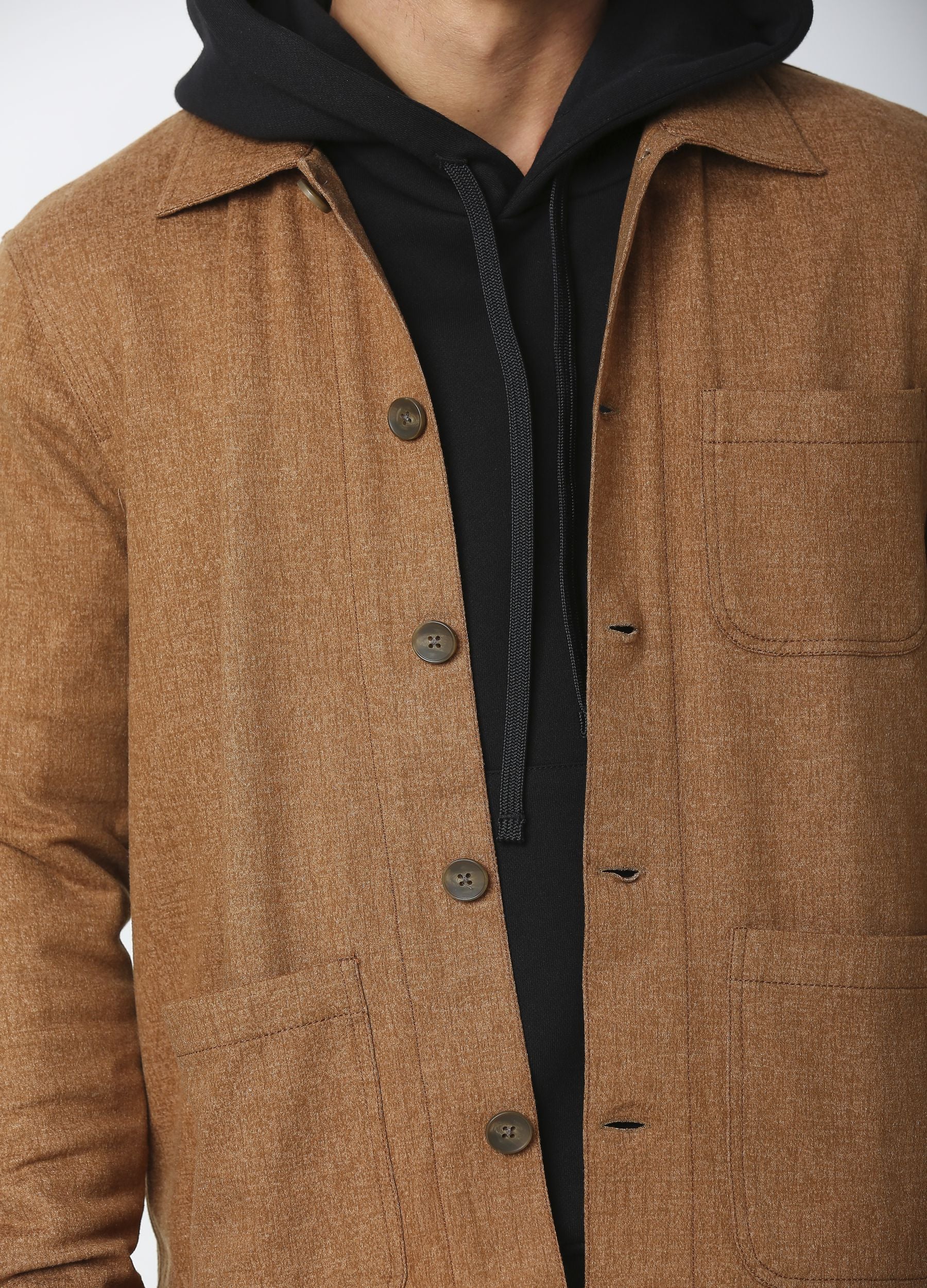 Artisan Melange Shacket - Caramel Brown