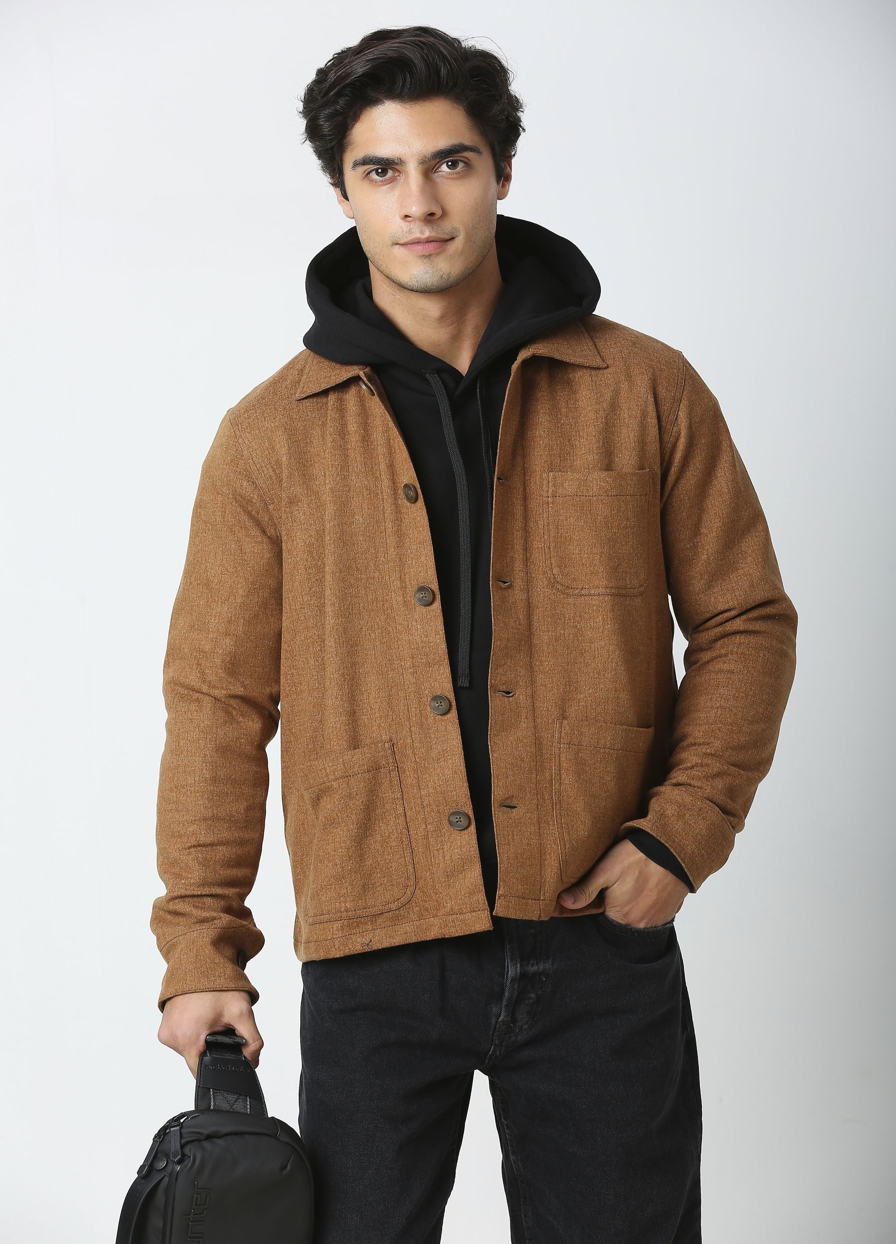 Artisan Melange Shacket - Caramel Brown