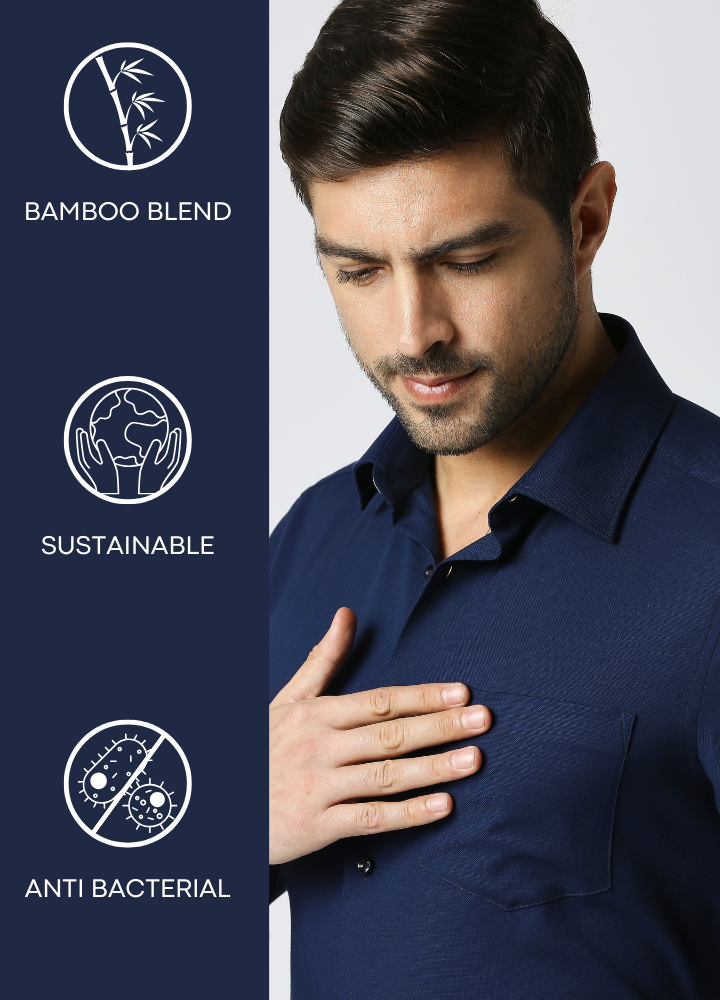 Bamboo Crest Shirt - Navy