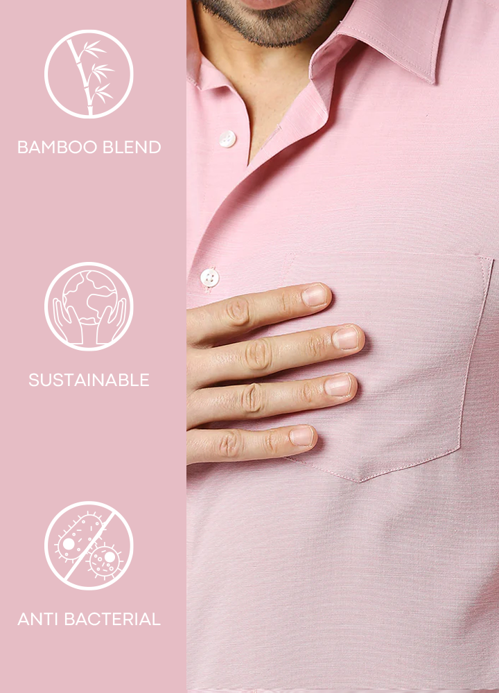 Bamboo Stria Shirt - Fluorescent pink